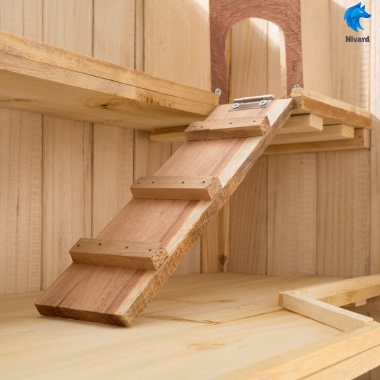 Nivard Hamsterkooi - Hamsterkooi Groot - Hout - Glas - Hamster - Cavia - Knaagdieren - Rat - Muis - Chinchilla