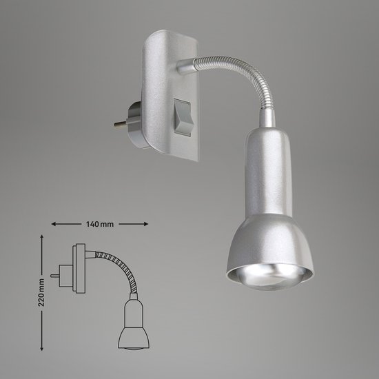 BRILONER - PAKU - insteeklampen - steeklamp - incl. tuimelschakelaar ON/OFF - flexibele arm - lichtbron niet inbegrepen - max. 25 W - IP20 - E14 - Briloner Leuchten