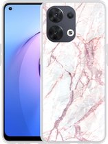 Oppo Reno8 5G Hoesje White Pink Marble - Designed by Cazy