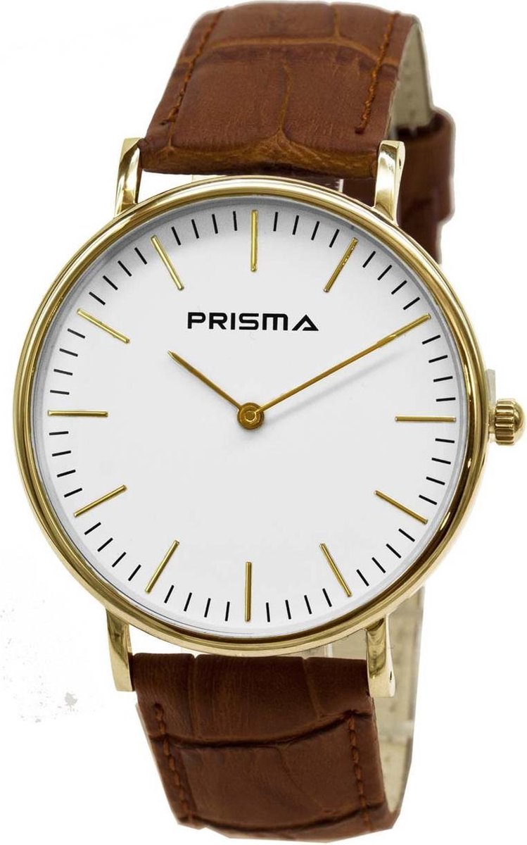 Prisma Herenhorloge P.1620.349G Lederen band Goud