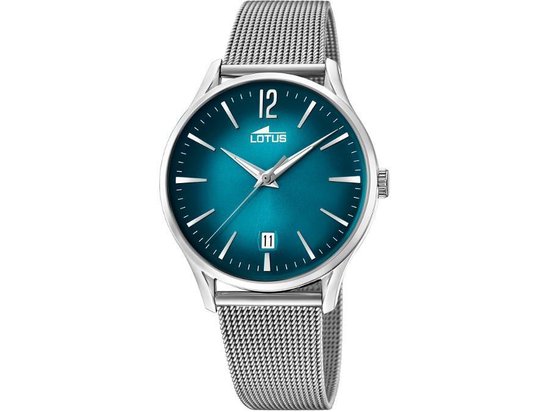 Lotus Orologio Uomo Analogico Al Quarzo – Cassa Acciaio 39mm, Quadrante Blu, Bracciale Acciaio, 50m