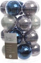 Glas Kerstballen Assorti (6cm) Box 20 Stuks Blue Grey