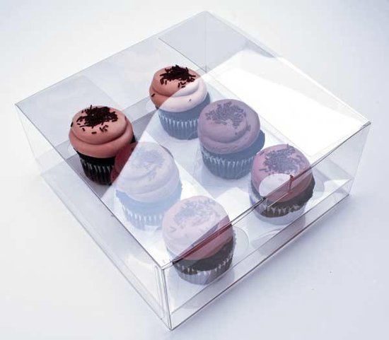 venijn woestenij munt Cupcake Dozen voor 6 Cupcakes 22.9x22.9x10.2cm (100 Stuks) [CBS175] |  bol.com