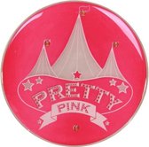 Toppers Pretty Pink button verkleedaccessoire met licht - broche