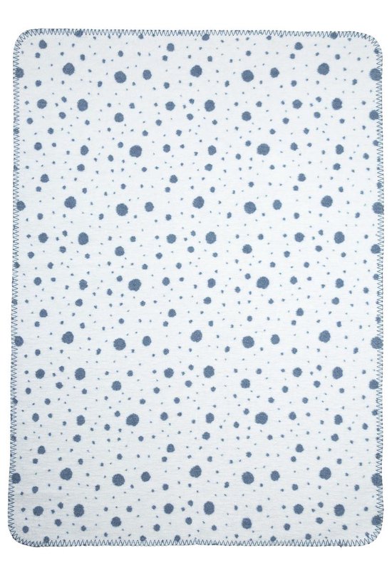 Meyco Dots Ledikantdeken - 120x150cm - jeans/wit