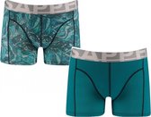 Sapph Boxershort - Micro - Harbor Blue & Wavy Print - S