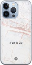iPhone 13 Pro hoesje siliconen - C'est la vie | Apple iPhone 13 Pro case | TPU backcover transparant