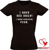 Ik heb nooit seks t-shirt Dames | Seks | Porno | grappig | Sex | BDSM | dyslexie | fuck | Cadeau