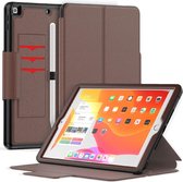 Cazy iPad 2021/2020 Hoes - 10.2 inch - Multi Hybrid Book Case - Bruin - Sleep/Wake functie – 3 Lagen Bescherming