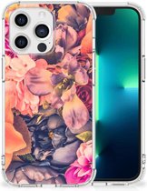Silicone Case Geschikt voor 13 Pro Smartphone hoesje met doorzichtige rand Bloemen Boeket