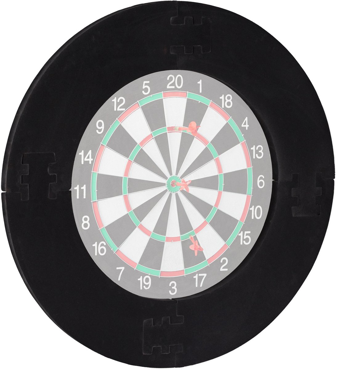 dartbord surround ring R7 - 4-delig - beschermring darts - muurbescherming - EVA - Ø 72 cm - zwart