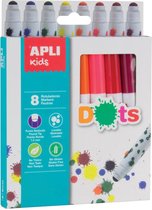 Apli Kids viltstift Dots, blister met 8 stuks