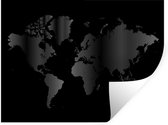 Muurstickers - Sticker Folie - Wereldkaart - zwart wit - 120x90 cm - Plakfolie - Muurstickers Kinderkamer - Zelfklevend Behang - Zelfklevend behangpapier - Stickerfolie