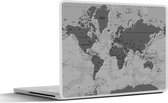 Autocollant pour ordinateur portable - 11,6 pouces - Carte du monde robuste - noir et blanc - 30x21cm - Autocollants pour ordinateur portable - Skin pour ordinateur portable - Housse
