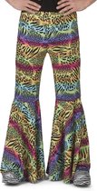 Funny Fashion - Jaren 80 & 90 Kostuum - Urban Jungle Broek Kleurrijke Dieren Print Man - Multicolor - Maat 52-54 - Carnavalskleding - Verkleedkleding