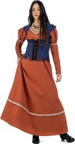 Limit - Middeleeuwen & Renaissance Kostuum - Kroegbazin Sidonia Slock Middeleeuwen - Vrouw - blauw,bruin - Maat 46 - Carnavalskleding - Verkleedkleding