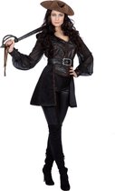 Wilbers - Piraat & Viking Kostuum - Henrike Hakvoort Woeste Baren Piraat - Vrouw - zwart - Maat 48 - Carnavalskleding - Verkleedkleding