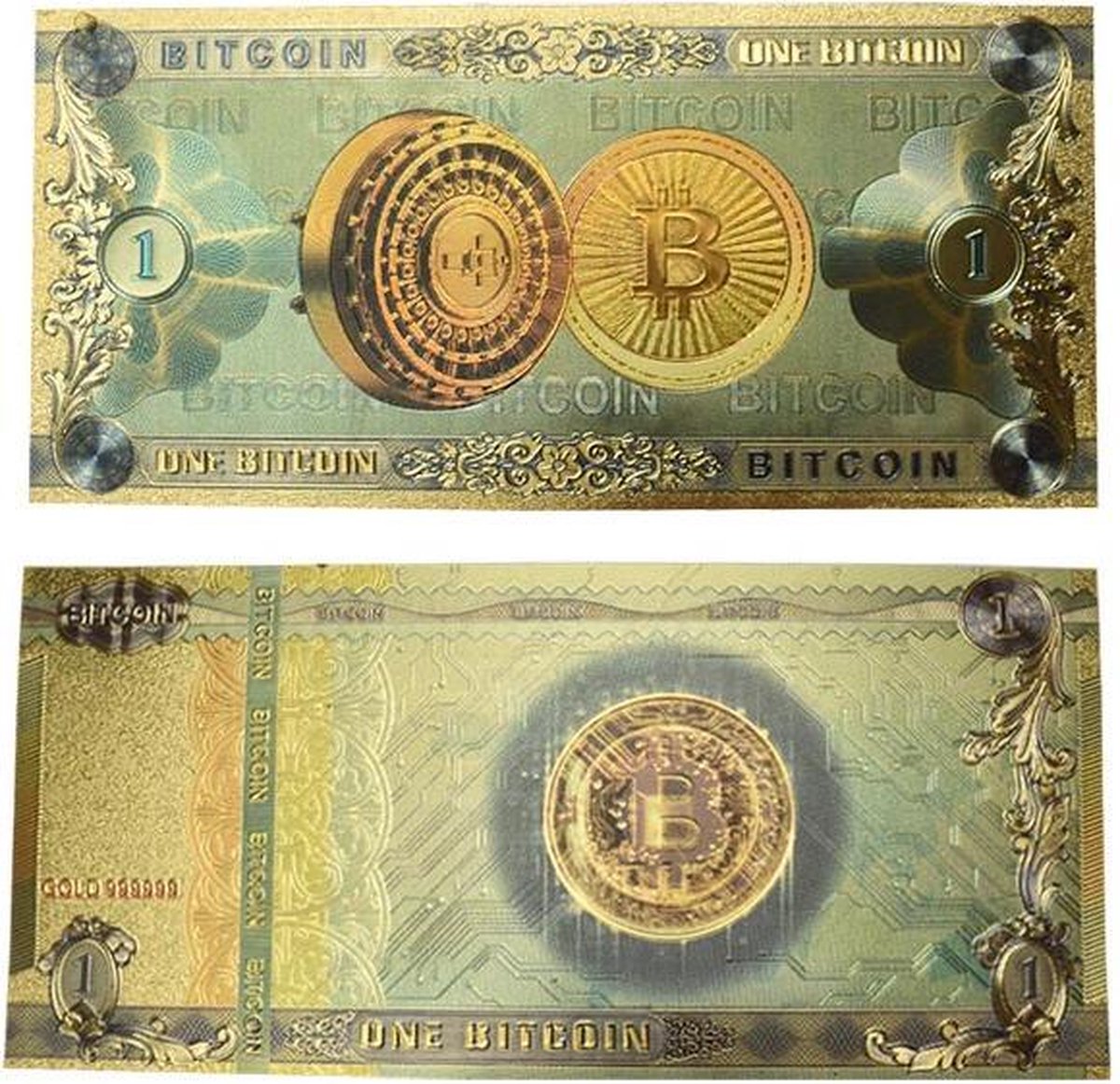 Gouden Bitcoin Bankbiljet - Uniek Crypto Cadeau - Golden Bank Note - Waarde  1 Bitcoin... | bol.com