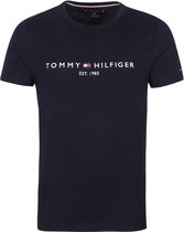 Tommy Hilfiger Logo T-shirt Donkerblauw - maat XS