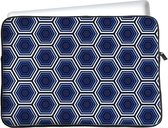 iPad Mini 6 Hoes (2021) - Tablet Sleeve - Blauwe Hexagons - Designed by Cazy