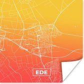 Poster Stadskaart - Ede - Oranje - Nederland - 30x30 cm - Plattegrond