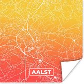 Poster Stadskaart - Aalst - België - Oranje - 50x50 cm - Plattegrond