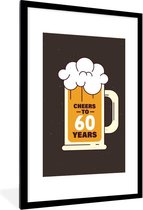 Fotolijst incl. Poster - Jubileum - 60 Jaar - Bier - 80x120 cm - Posterlijst