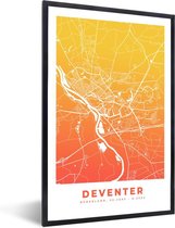 Cadre photo avec affiche - Plan de la ville - Deventer - Pays- Nederland - 40x60 cm - Cadre pour affiche