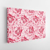 Canvas schilderij - Summer blossoming peony, flower collage background, pastel and soft card  -     581165686 - 40*30 Horizontal