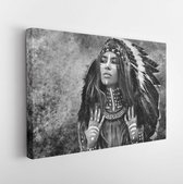 Canvas schilderij - Indian woman hunter -     442479583 - 40*30 Horizontal