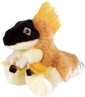 knuffel Velociraptor junior 12 cm pluche bruin