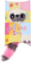 knuffel in geschenkverpakking Get Well 9 cm roze