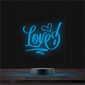 Led Lamp Met Gravering - RGB 7 Kleuren - Love