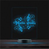 Led Lamp Met Gravering - RGB 7 Kleuren - Music Speaks
