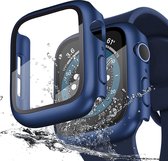 Apple Watch 4/5/6/SE 44mm hoesje met screenprotector - Full cover - Blauw