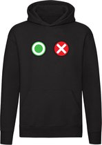 Squid Game Play Quit Button | Unisex | Trui | Sweater | Hoodie | Capuchon | Zwart | Netflix | Serie | Survival Game | Drama