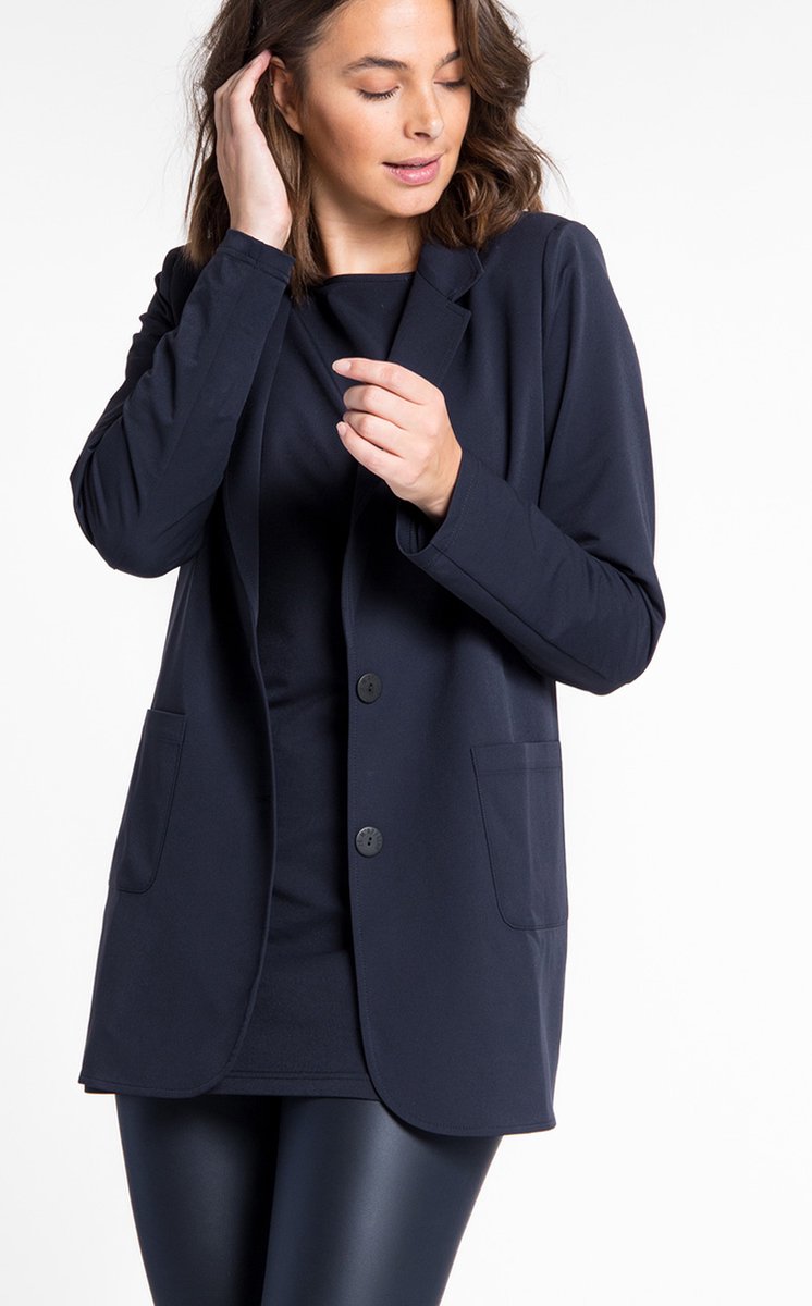Blauwe Blazer van Je m'appelle - Dames - Travelstof - Maat 2XL - 6 maten beschikbaar
