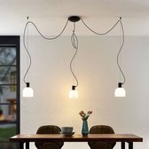 Lucande - hanglamp - 3 lichts - glas, ijzer - E27 - wit,