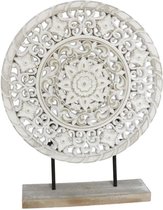 Gerimport Ornament Mandala 30 Cm Steen Wit