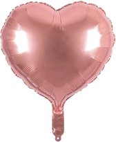 Boland - Folieballon Hart roségoud - Rose Goud - Hartjes ballon