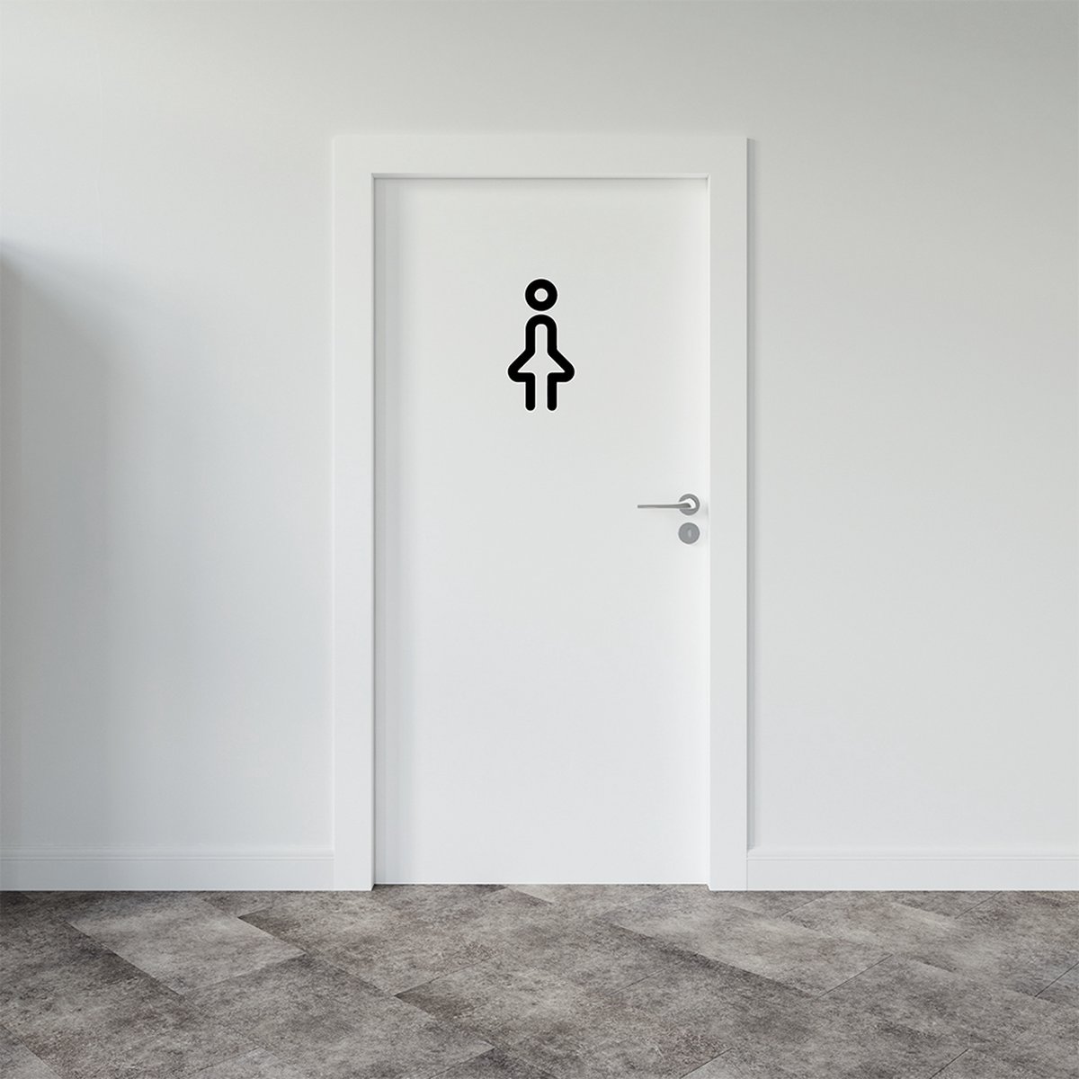 Toiletsticker Dames | Ontwerp 1 - Formaat 10 x 10 cm | Incl. 2 jaar garantie - WC sticker - WC bordje