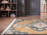 Tapijt Oosterse stijl MINGUN - 200x290cm - Geel en blauw