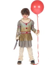 LUCIDA - Angstaanjagende clown vermomming grijs jongen - L 128/140 (10-12 jaar)