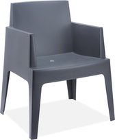 Alterego Donkergrijze design stoel 'PLEMO'