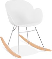 Alterego Witte design schommelstoel ‘BASKUL’ in kunststof