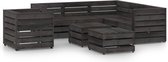vidaXL 8-delige Loungeset grijs geïmpregneerd grenenhout