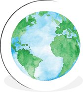 Illustration pour enfants de la terre à l'aquarelle Cercle mural aluminium ⌀ 120 cm - impression photo sur cercle mural / cercle vivant / cercle de jardin (décoration murale)