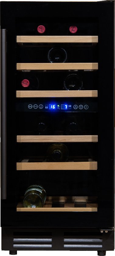 Koelkast: Vinata Premium Wijnklimaatkast Vrijstaand  - Zwart - Wijnkoelkast 32 flessen - Wijnkast glazen deur, van het merk Vinata