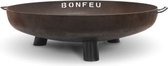 BonFeu BonBowl Plus CortenStaal Ø80 cm - Vuurschaal op Pootjes - Vuurschaal voor Buiten - Vuurschaal BBQ - (Roest)bruin - 80x80x23.5 cm