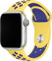 Sport watch bandje - Geel / Blauw - 42/44/45mm - M/L - Series 1 2 3 4 5 6 7 SE - Geschikt voor Apple Watch